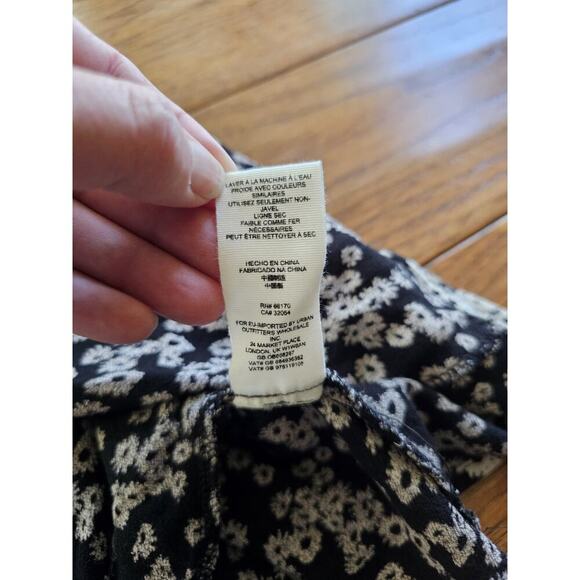 Free People Floral Bell Sleeve Babydoll Dress M Tunic Lace Trim M Festival Boho - Picture 10 of 10